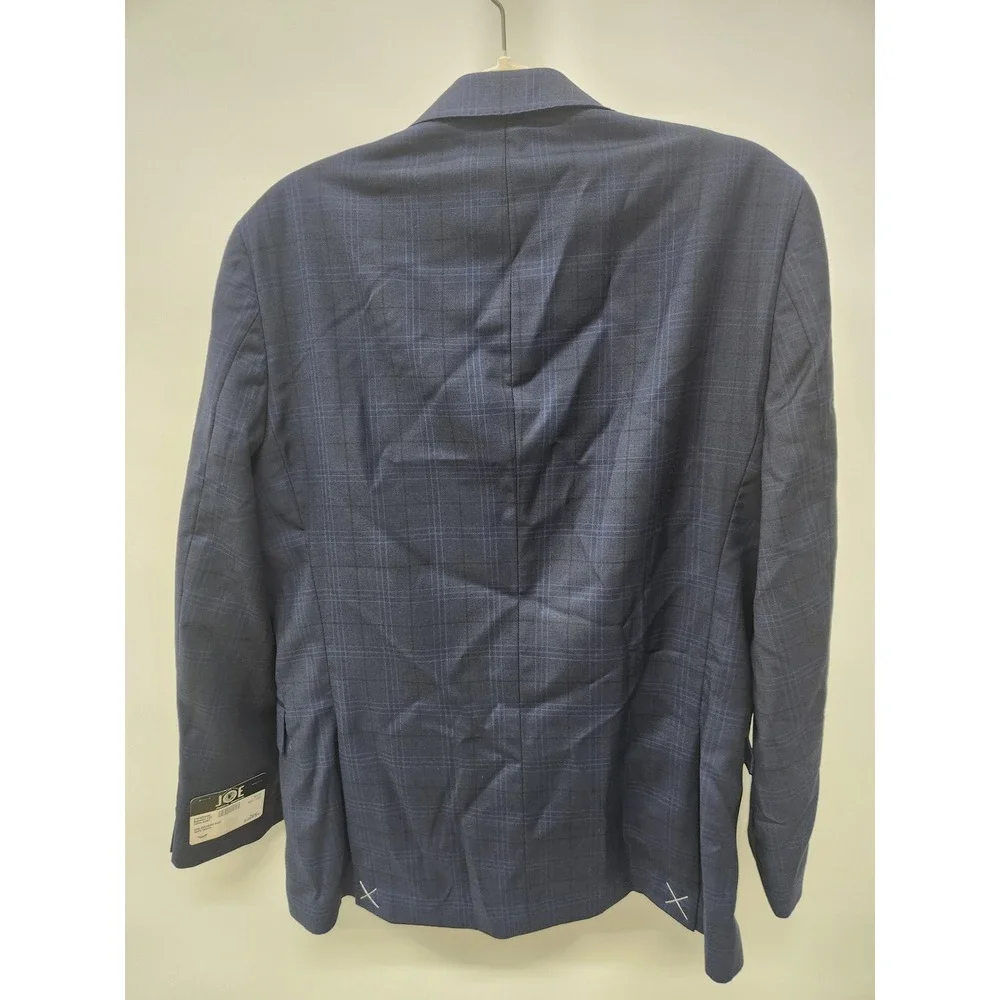 NWT Joseph Abboud JOE Mens Navy Blue Plaid 100% Wool 2-Piece Suit